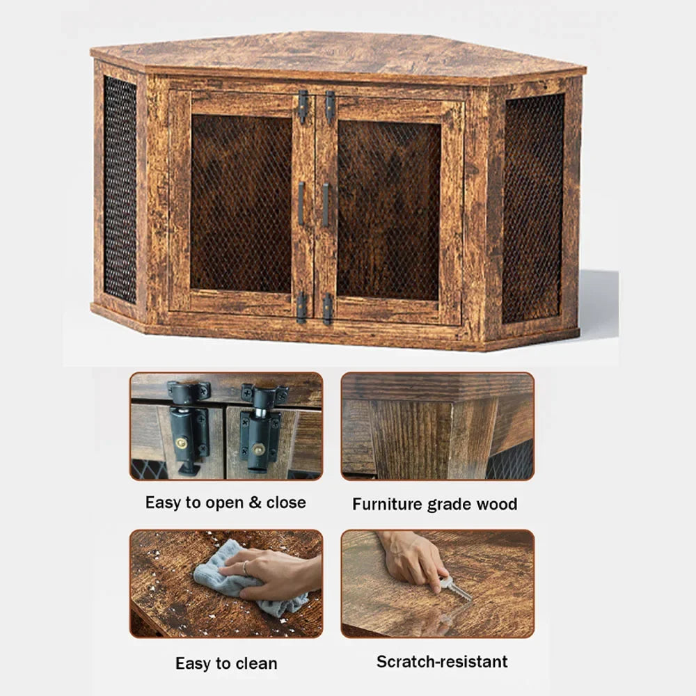 Corner Furniture, Wooden Dog Kennel Crate