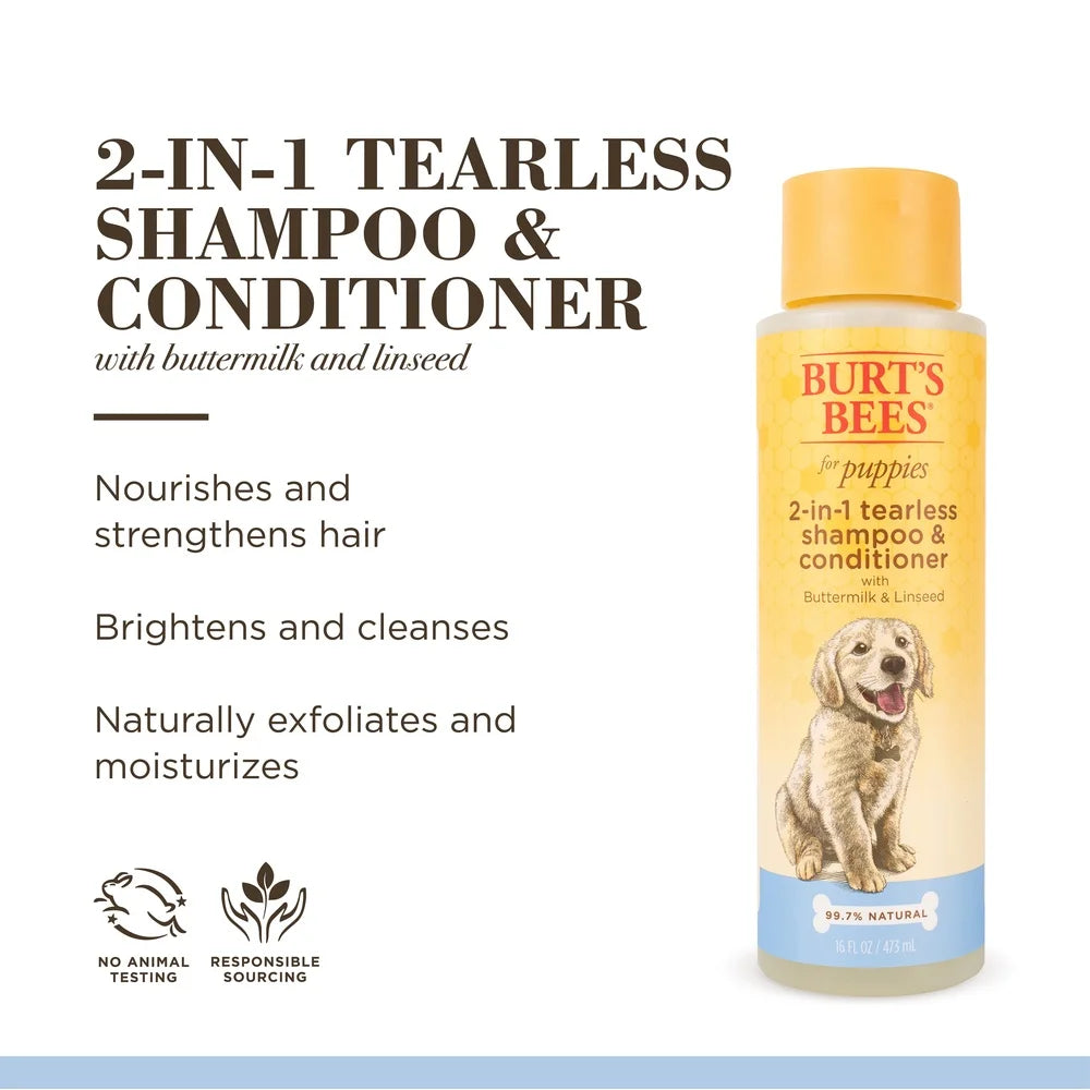2-in-1 Natural Tearless Formula Shampoo and Conditioner for Dogs