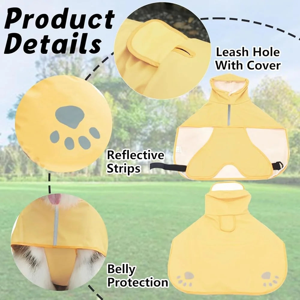 Waterproof Hooded Reflective Slicker for Dogs