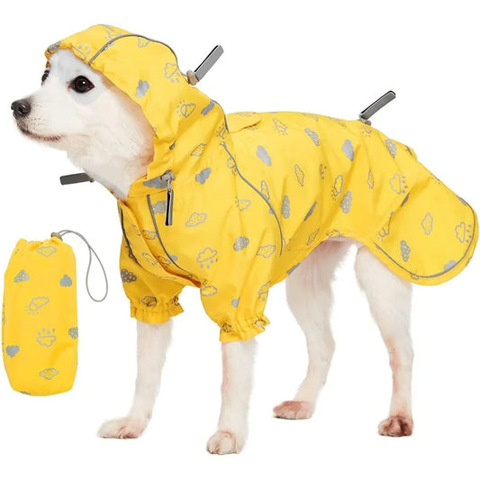 Cloud Print Outdoor Rain Gear for Dogs