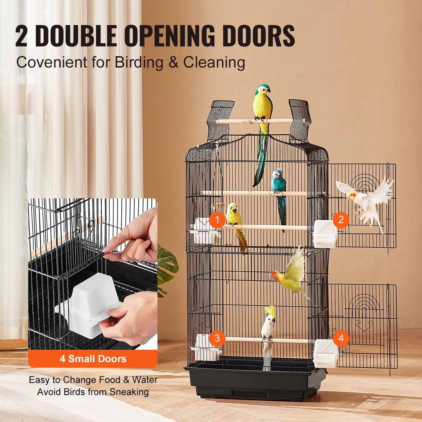 Open Top  Hanging Bird Containment Cage