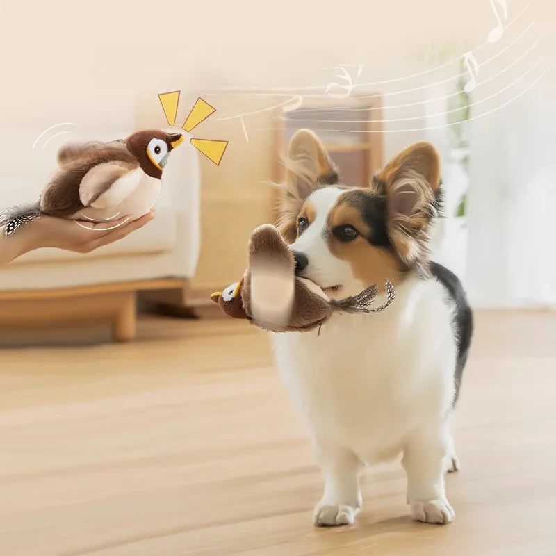 Touch Activated  Chirping Bird, Interactive Cat Toy