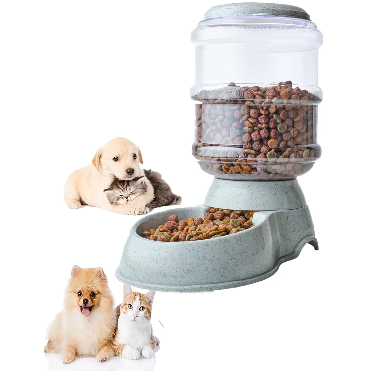 Large Capacity Automatic Food and Water Dispenser for Pets