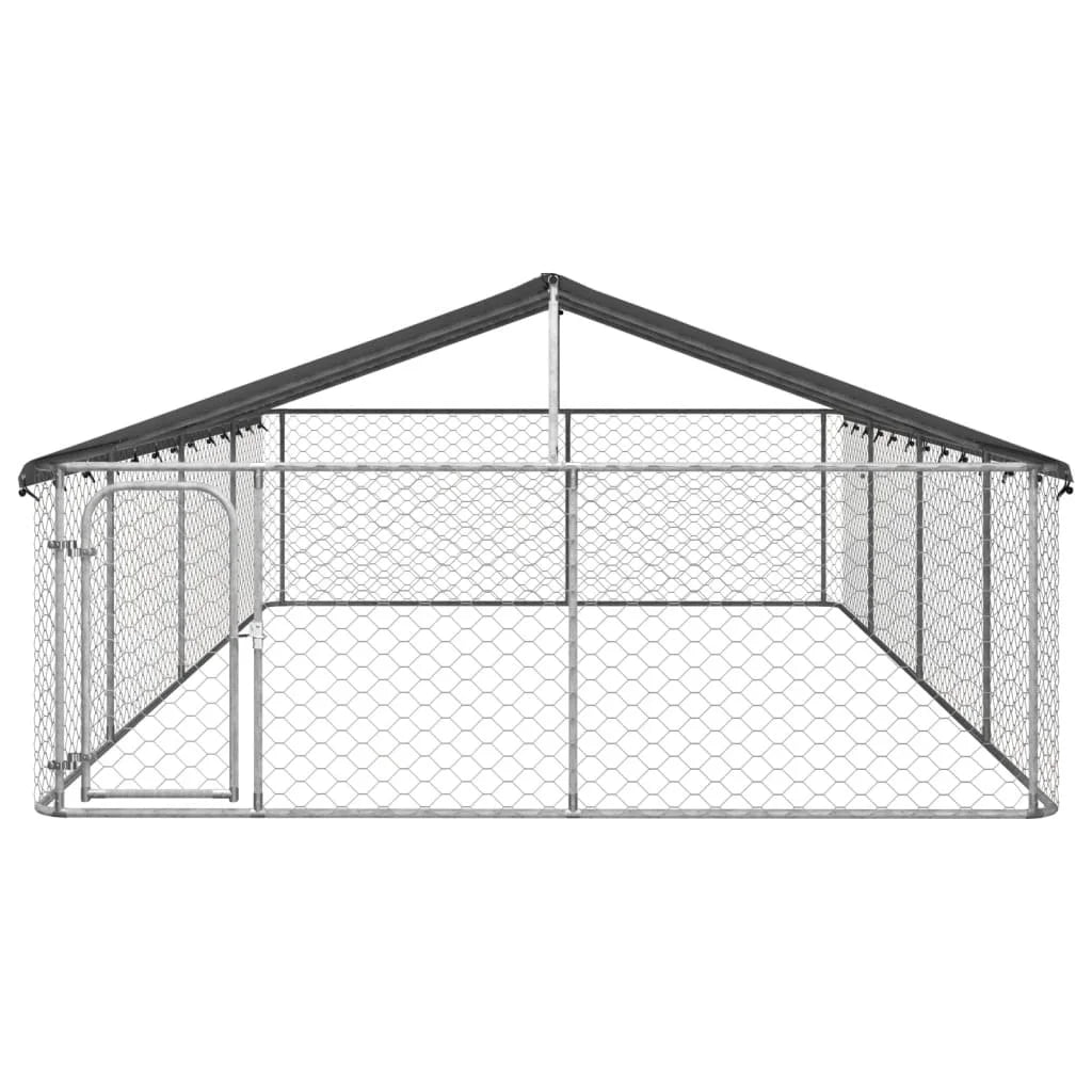 Large Outdoor Galvanized Steel Dog Pen w/Cover