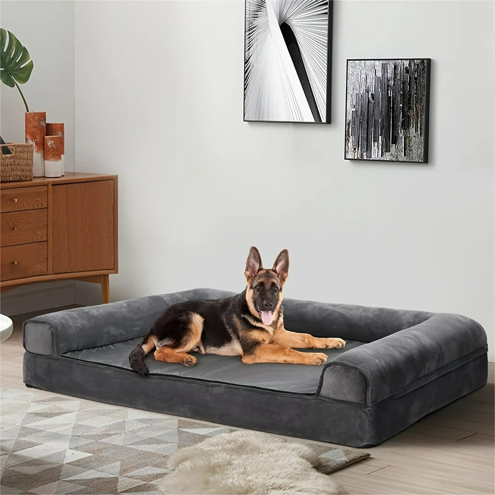 Jumbo Orthopedic Plush Memory Foam Dog Bed