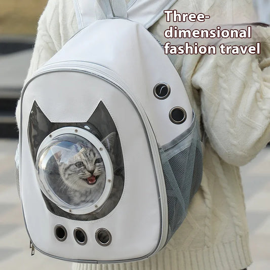 Breathable Space Capsule Pet Backpack 360° View