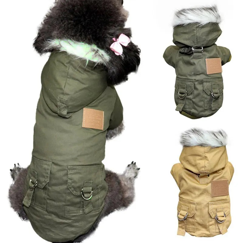 Warm Hooded Winter Coat for Dogs