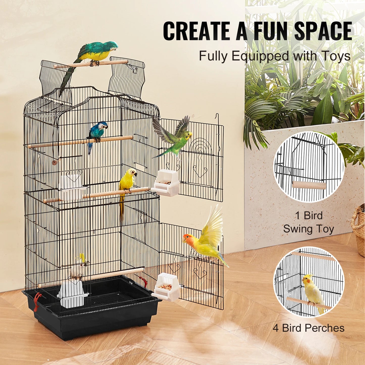 Open Top  Hanging Bird Containment Cage