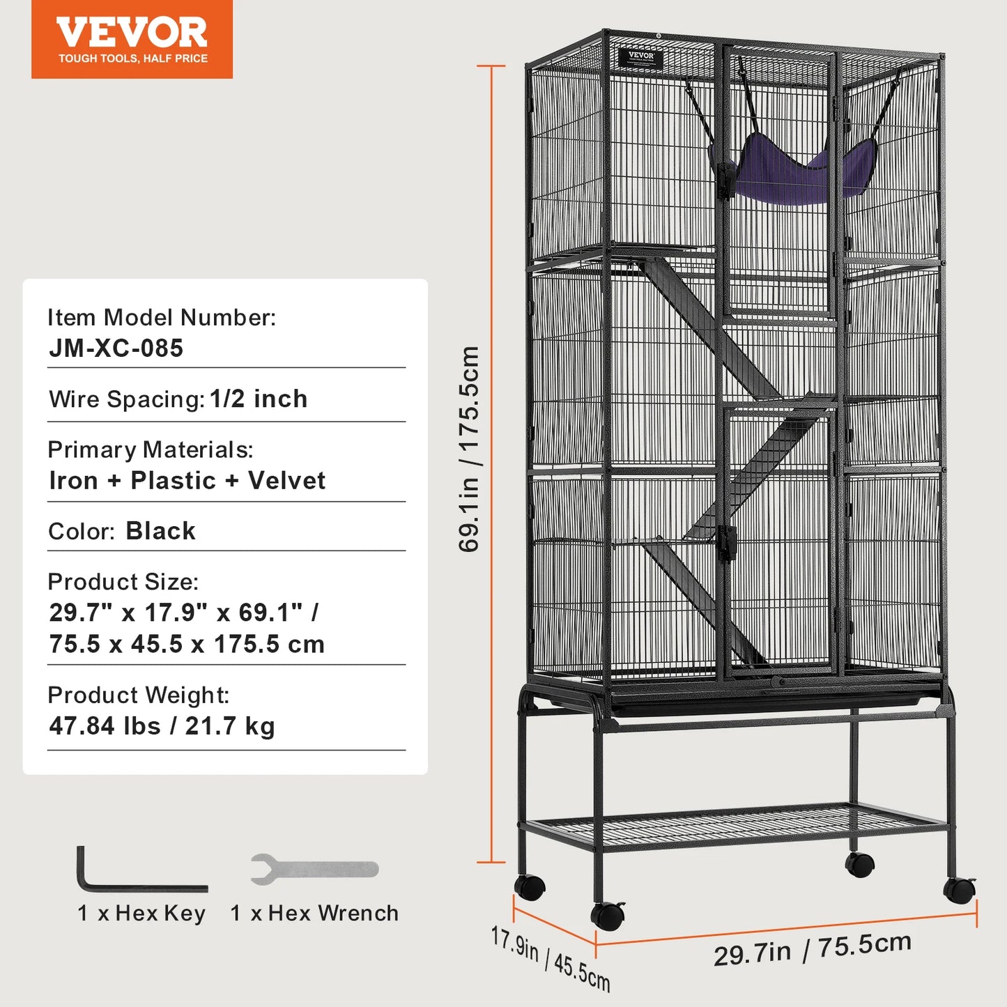 4-Tier Rolling Metal Critter Cage