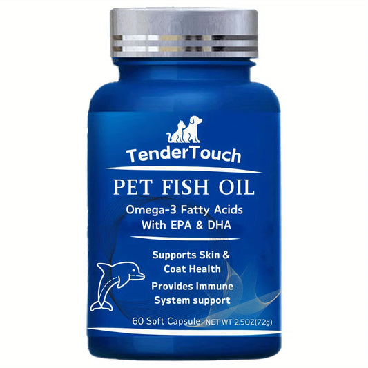 Shedding and Dry Skin Supplement for Cats and Dogs, 60 count Omega 3