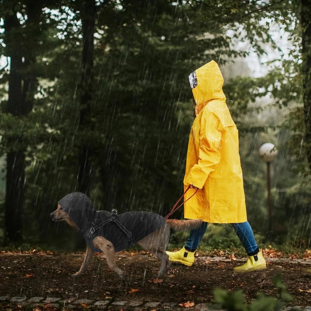Adjustable Hooded Weatherproof Dog Raincoat