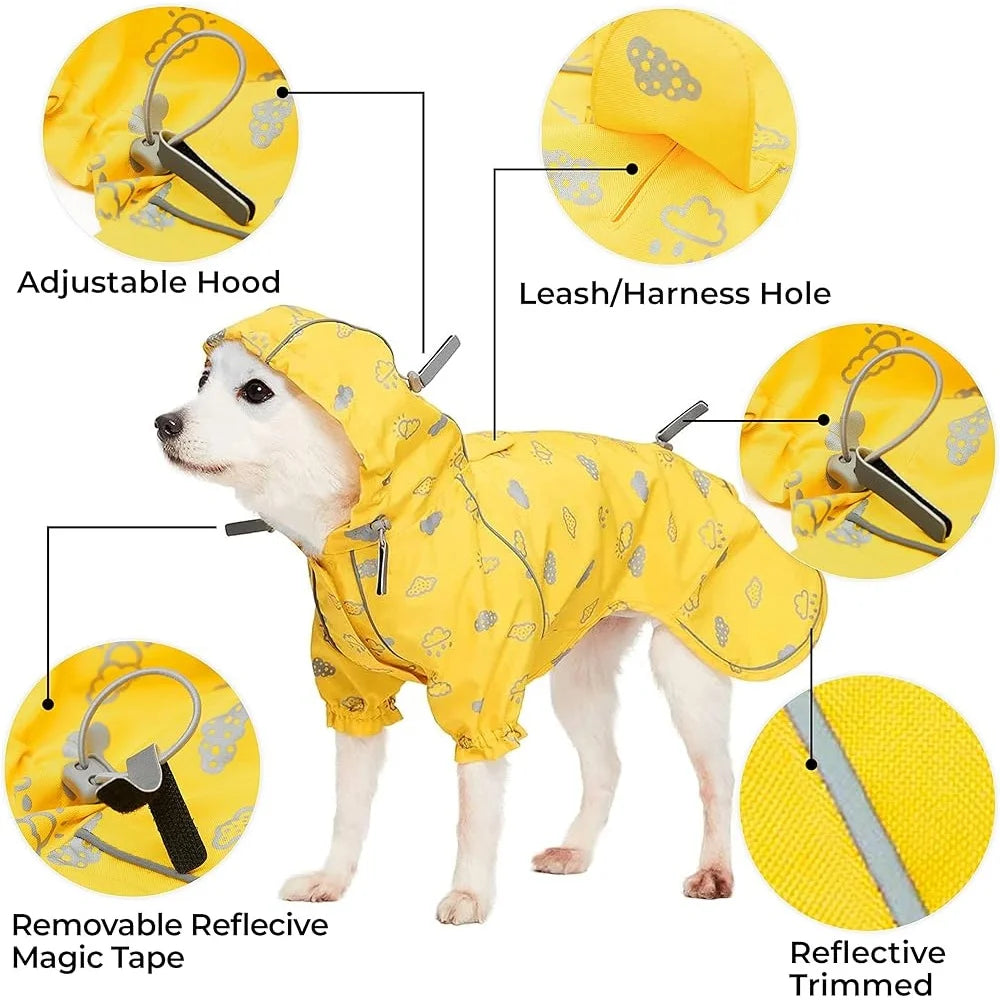 Cloud Print Outdoor Rain Gear for Dogs