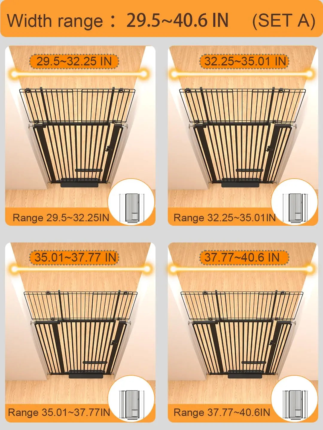 Extra Tall Security Pet Gate w/Cat Door