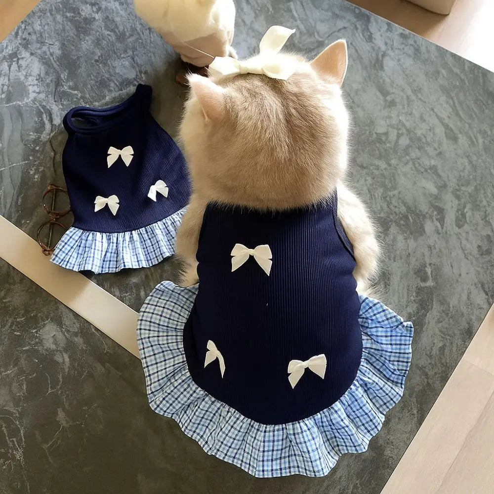 Breathable Soft Plaid Summer Dress for Pets