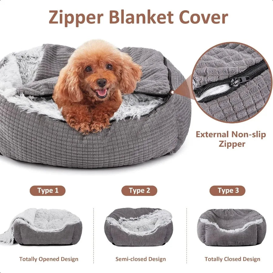 Indoor Luxury  2 n 1 Orthopedic  Pet Bed with Blanket