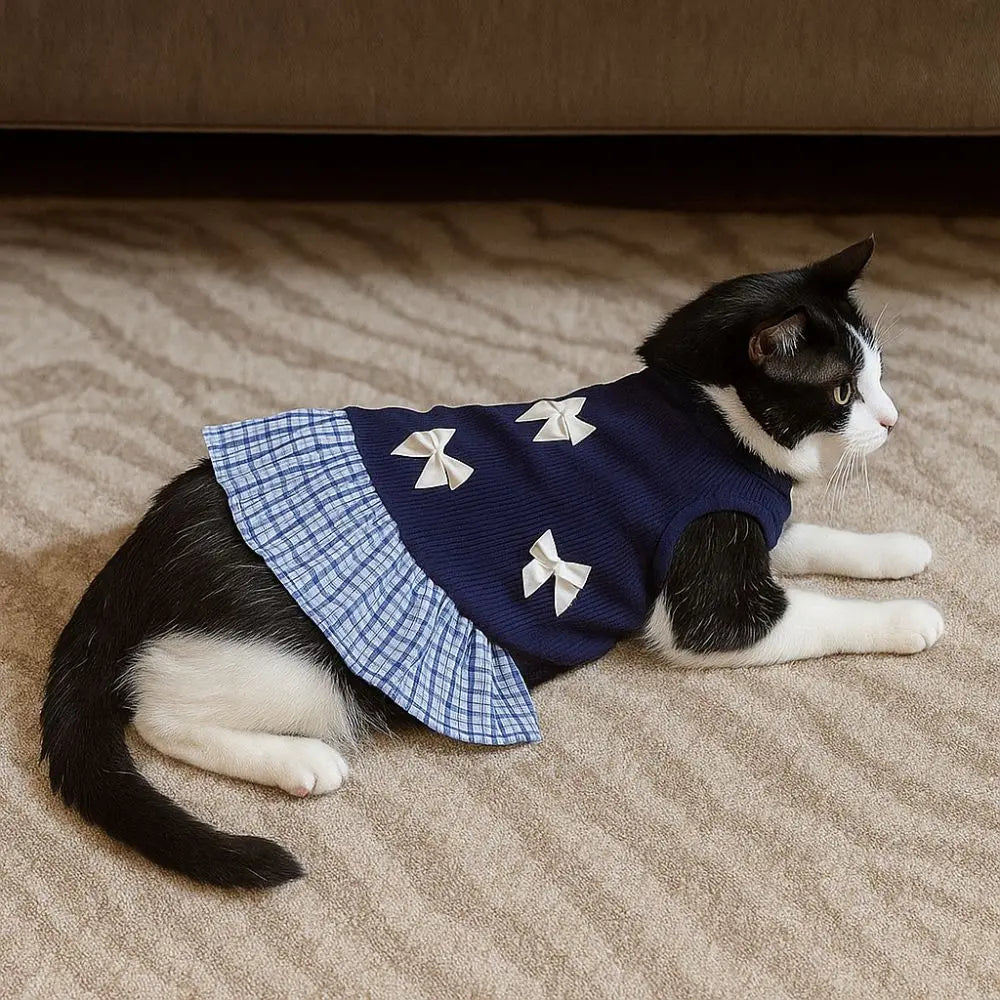 Breathable Soft Plaid Summer Dress for Pets
