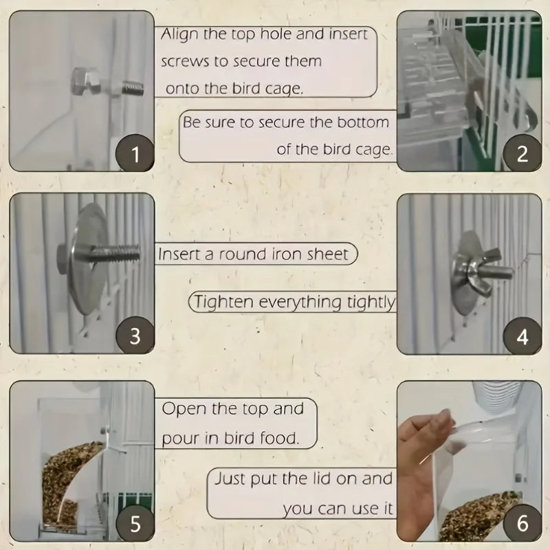 Transparent Anti Splash Automatic Bird Feeder