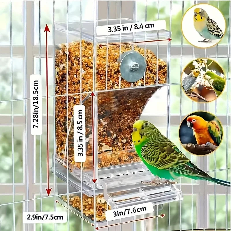 Transparent Anti Splash Automatic Bird Feeder