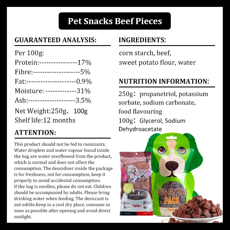 Appetizing Nutritious Diced Beef Flavor Dog Training Treats