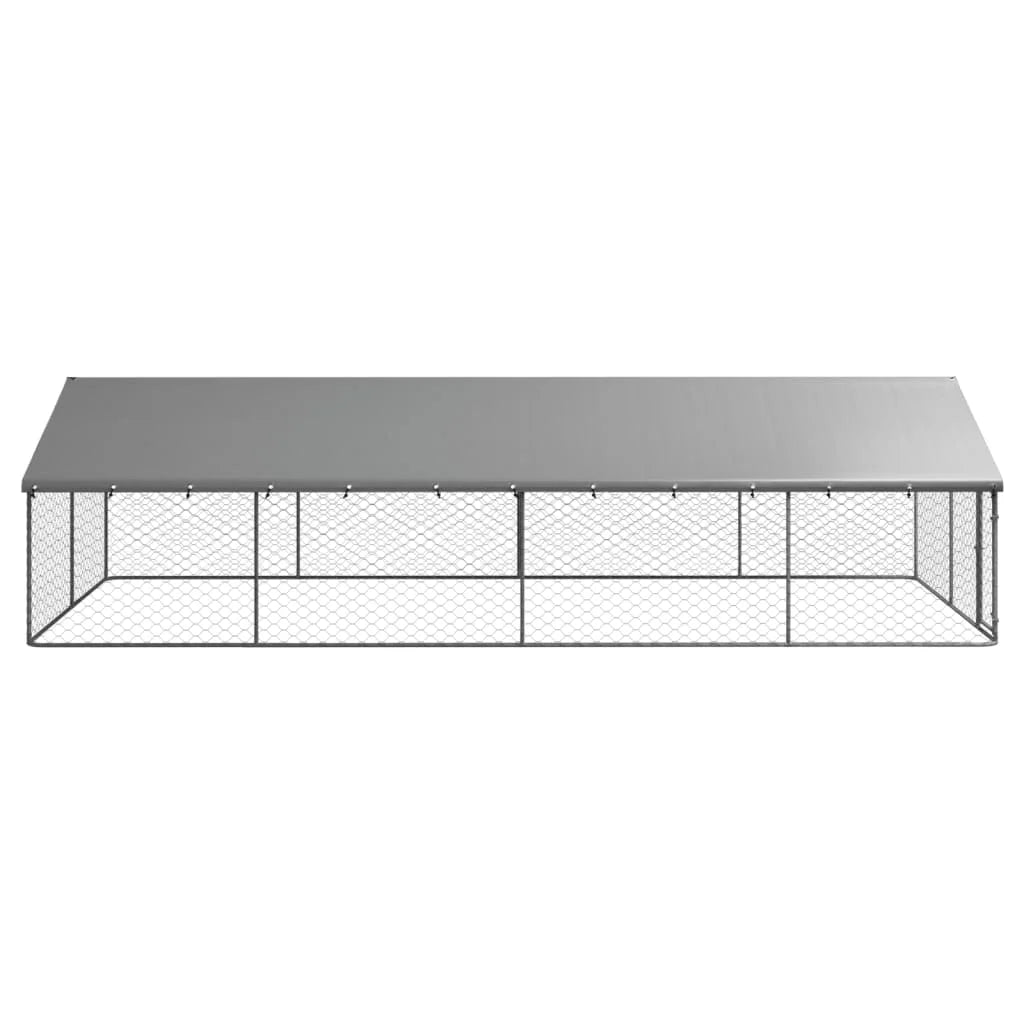 Large Outdoor Galvanized Steel Dog Pen w/Cover
