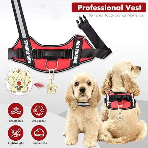 ADA Compliance Service Dog Harness, ID Cards and Metal Tag