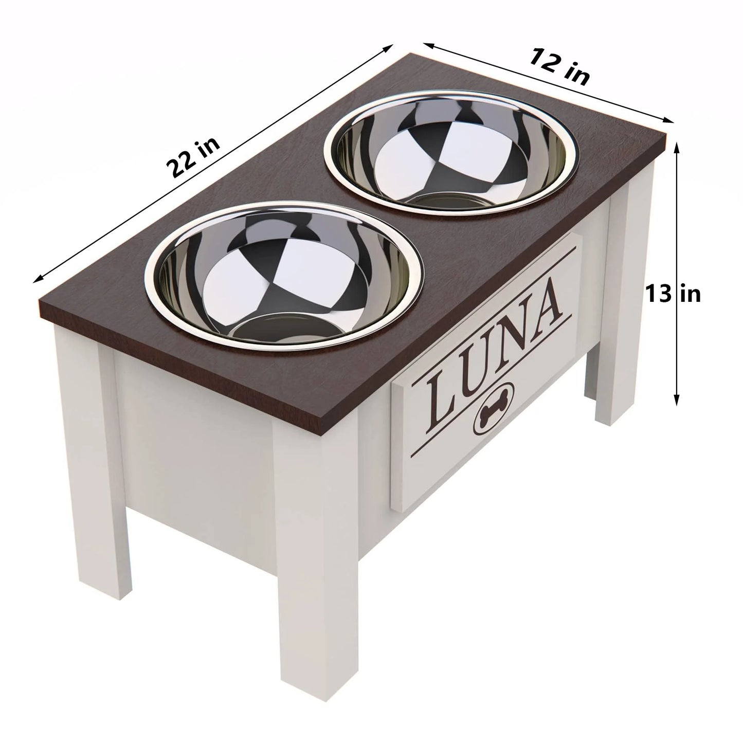 Elevated Dog Feeder w/Double Stainless Steel Bowls