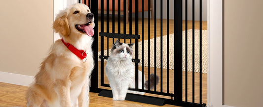 Extra Tall Security Pet Gate w/Cat Door