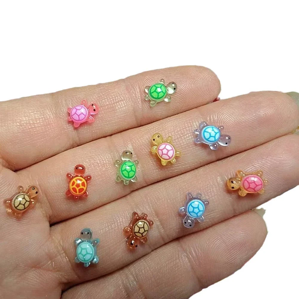 Mini Resin Turtle Figurines, Aquarium Decoration (100 pcs)