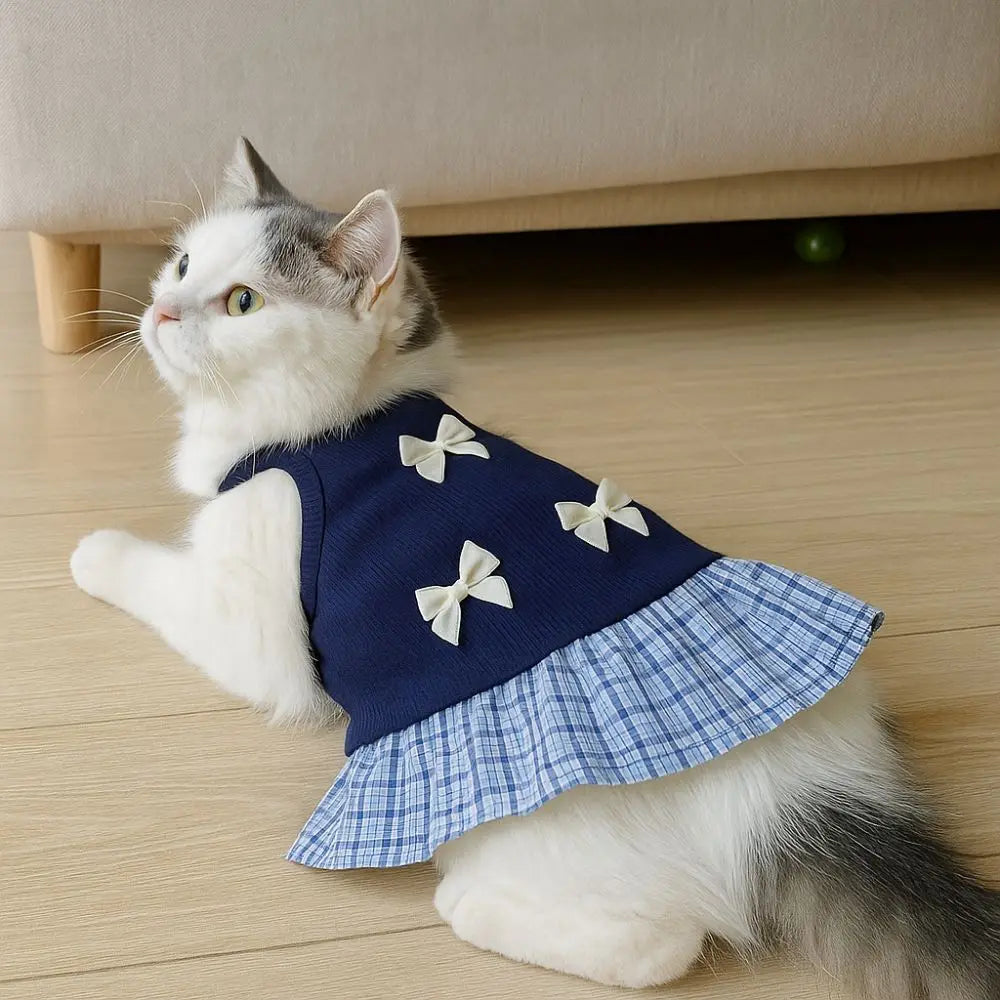 Breathable Soft Plaid Summer Dress for Pets