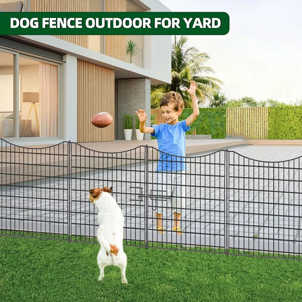 Easy Assemble Garden Dog Fencing with Gate, 18 Panels