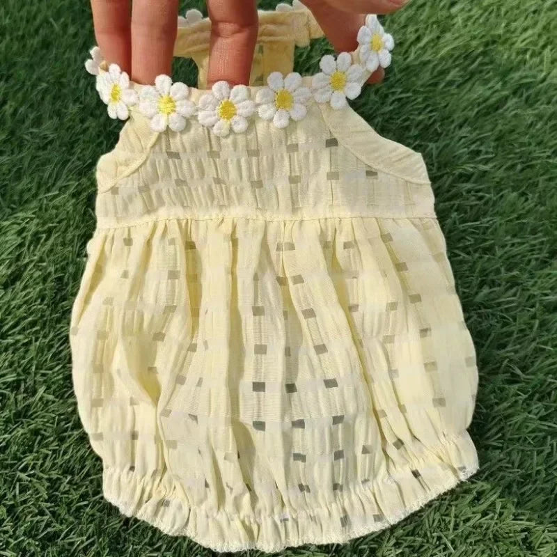 Breathable Cute Daisy Dress for Dogs