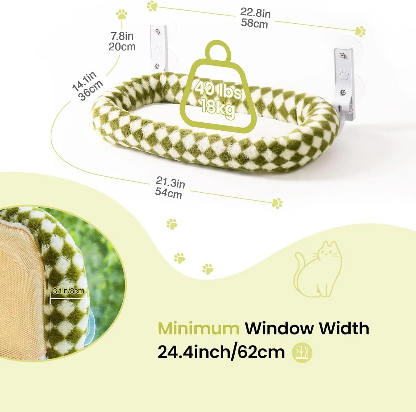 Foldable Cat Window Hammock with Removable Cover