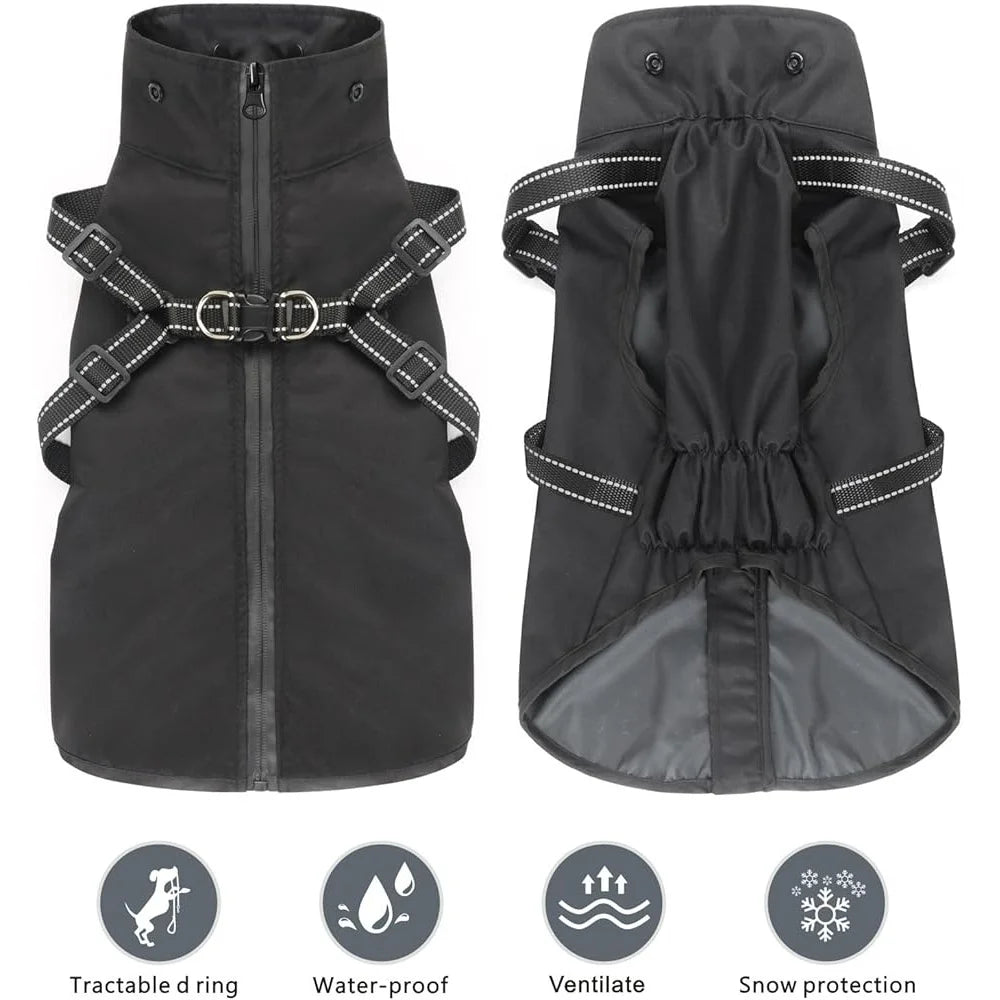 Adjustable Hooded Weatherproof Dog Raincoat